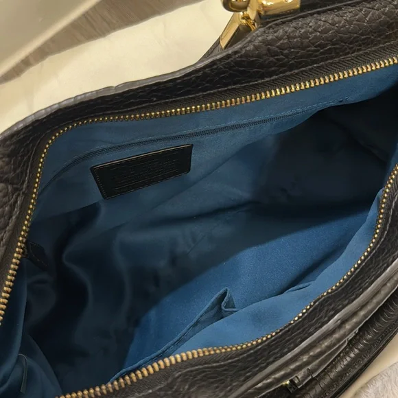 Coach Madison Handbag with Pebbled Black Leather - Picture 9 of 12